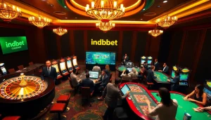 Experience the thrill of gaming on indbet with dynamic live betting options in a luxurious casino setting.