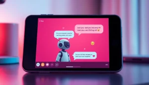 AI sexting conversation on a digital device with playful character interactions.