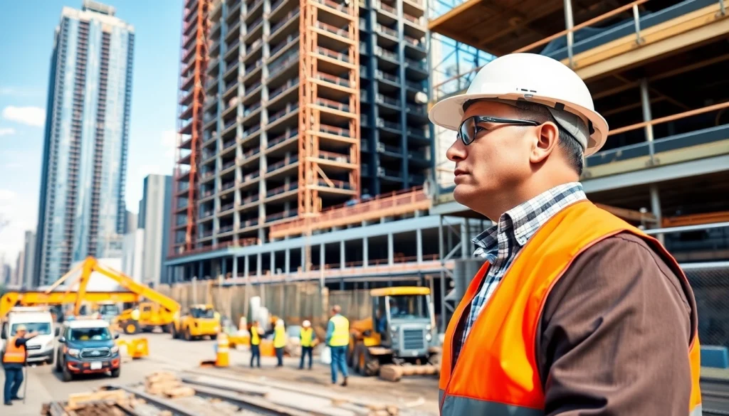 Manhattan Commercial General Contractor managing an active construction site with workers and machinery.