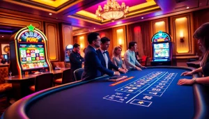 Experience the excitement of Canadian casinos online in a vibrant casino setting.