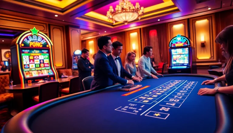 Experience the excitement of Canadian casinos online in a vibrant casino setting.