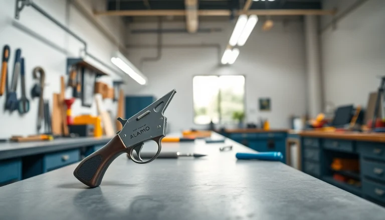 Enhance performance with the Alamo 15 trigger 3 position, showcased on a modern workbench.