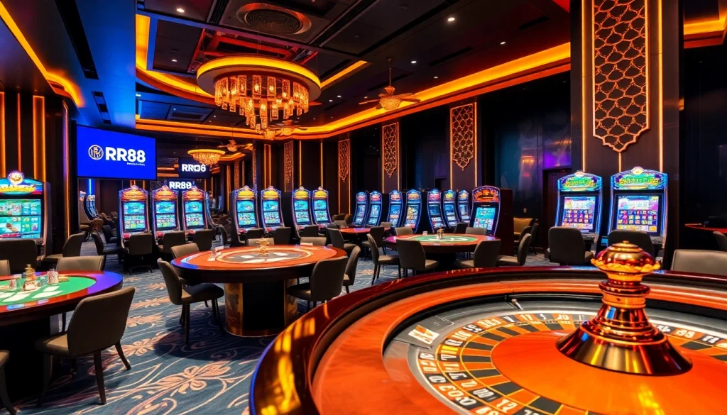 Experience the excitement of RR88 with vibrant casino activities and lavish gaming setups.