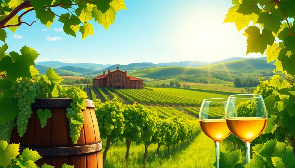 Wine tasting at Sacramento Wineries with scenic vineyards and golden wine glasses.