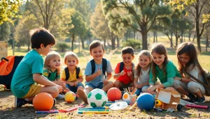 Children enjoying fun activities at holiday camps surrounded by nature.