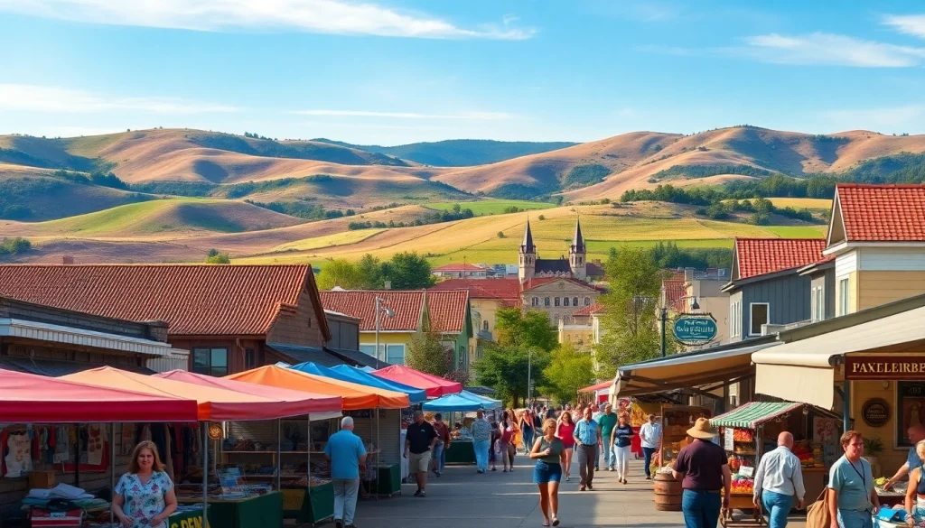 Clarksburg's community market showcases local crafts and vibrant culture in a bustling atmosphere.