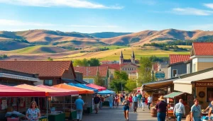 Clarksburg's community market showcases local crafts and vibrant culture in a bustling atmosphere.