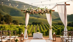 Experience breathtaking Clarksburg Wedding Venues with picturesque outdoor decor amidst scenic vineyards.
