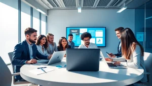 多元专业人士使用 WPS Office 办公产品进行协作场景，体现创新与团队协作。