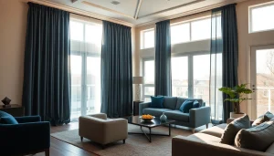 Verduisterende gordijnen die zonlicht blokkeren in een stijlvolle woonkamer