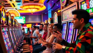 Exciting players enjoy slot demo mahjong at vibrant casino machines.