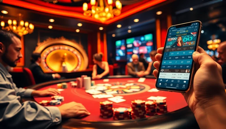 Playing poker at a stylish table with vibrant chips at https:/sc88.bz/ casino, showcasing excitement.