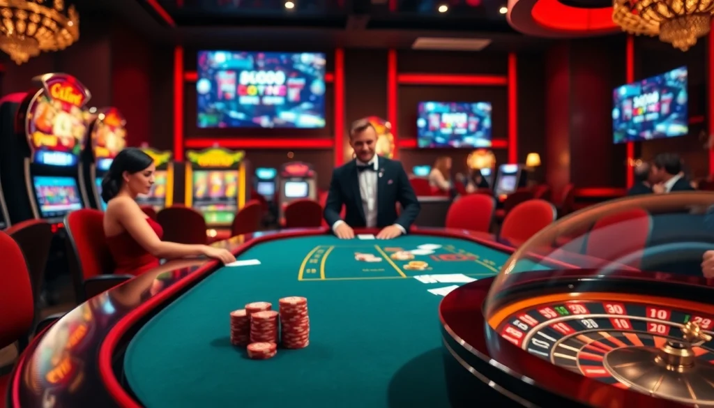 Découvrez le frisson du casino en ligne fiable avec une scène de poker captivante et des éléments de jeu vibrants.