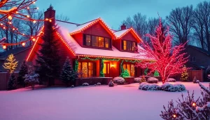 Transform your exterior with stunning holiday lighting that brightens your home and creates a festive atmosphere.