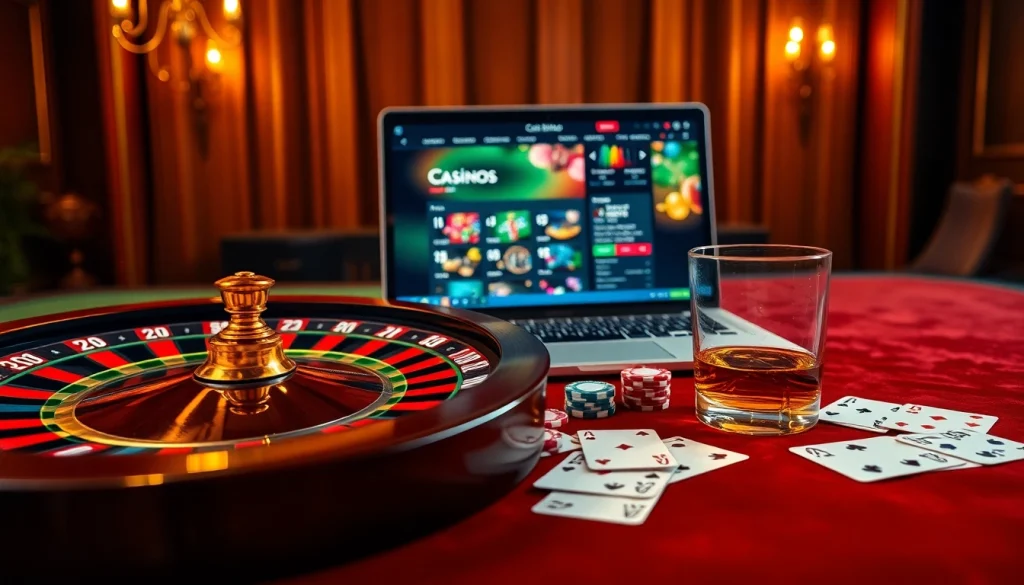 Vivez l'excitation dans un casino en ligne fiable avec des tables élégantes, des jetons vibrants et des interfaces de jeu en ligne.