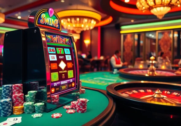 Adegan mesin slot yang menarik melambangkan strategi kemenangan di www.dalessouthlakepharmacy.com/transfer-prescription dalam kasino yang penuh warna.