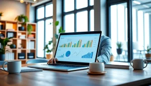 Visualizing b2b competitive intelligence through a focused analyst in a bright workspace.