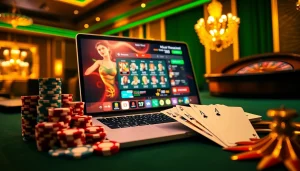 Participez à des jeux de hasard en ligne palpitants avec un casino en ligne fiable présentant des cartes vibrantes et une roulette.